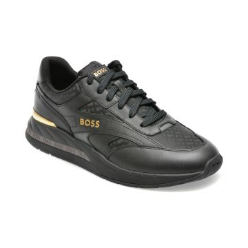 Pantofi BOSS negri, 2901, din piele naturala