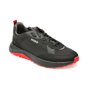 Pantofi HUGO negri, 4379, din material textil