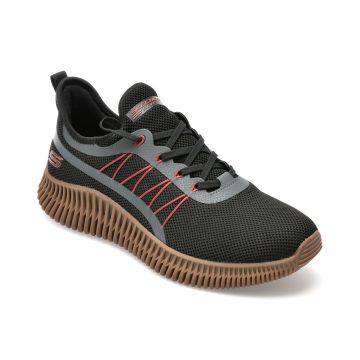 Pantofi SKECHERS negri, BOBS GEO, din material textil