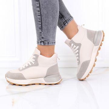 Sneakersi bej imblaniti Crelia