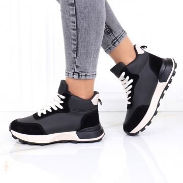 Sneakersi negri imblaniti Crelia