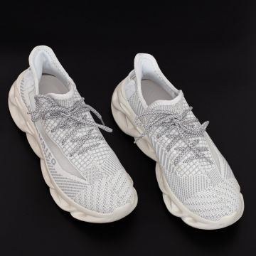 Pantofi Sport Barbati 0528 White-Grey | Mei