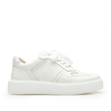Sneakers damă din piele naturală, Leofex - Mostră Cristina Alb Box