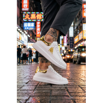 Adidasi barbati casual albi FCL805 T6-2