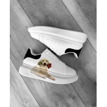 Adidasi dama casual alb cu negru FCL7033
