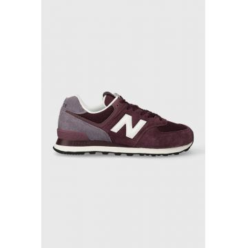 New Balance sneakers 574 culoarea bordo, U574ABO