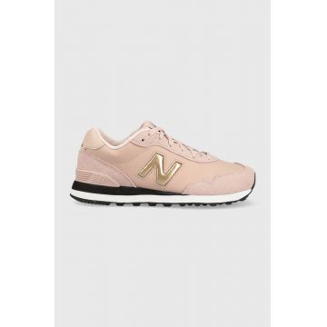 New Balance sneakers din piele WL515LP3 culoarea roz WL515LP3-PINK