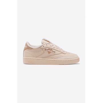 Reebok Classic sneakers din piele Club C 85 culoarea bej, HQ7100 HQ7100-beige