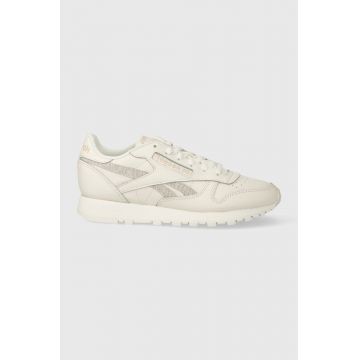 Reebok sneakers din piele CL Leather culoarea bej